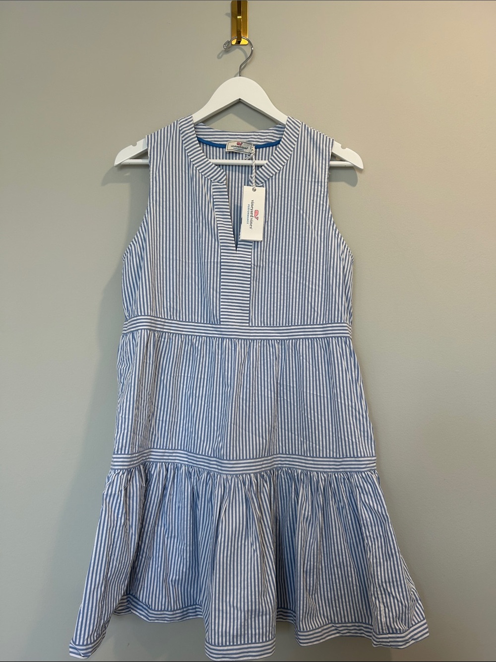 Vineyard Vines Blue & White Striped Sleeveless Kids Dress